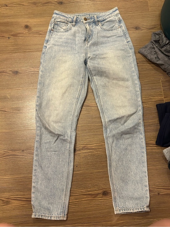 American Eagle Outfitters Pants - American Eagle Outfitters Light Blue Denim Jeans with Leather Patch